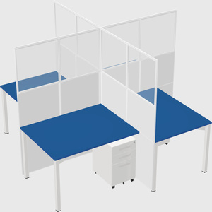 Quad office cubicles