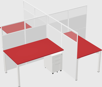 Quad office cubicles