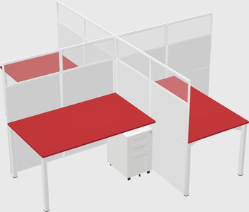 Quad office cubicles
