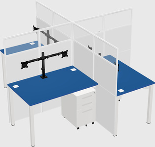 Quad office cubicles