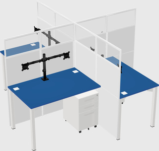 Quad office cubicles