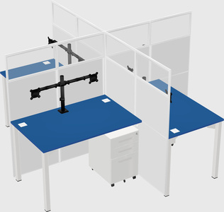 Quad office cubicles