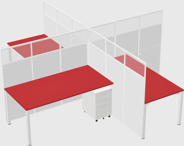 Quad office cubicles