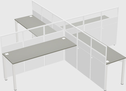 Quad office cubicles