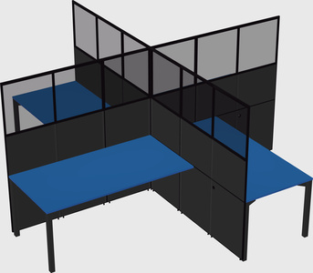 Quad office cubicles