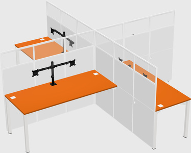 Quad office cubicles