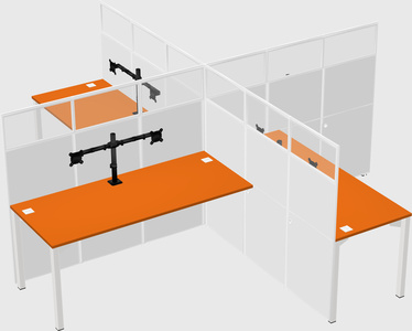 Quad office cubicles