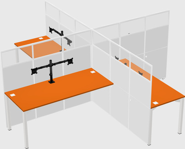 Quad office cubicles
