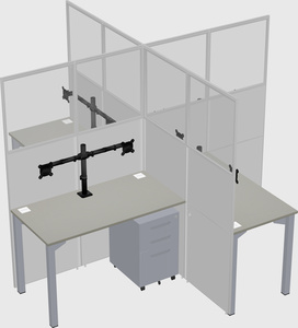 Quad office cubicles