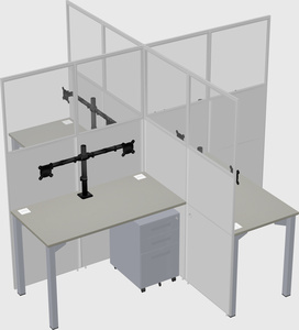 Quad office cubicles