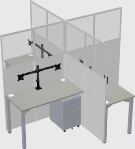 Quad office cubicles