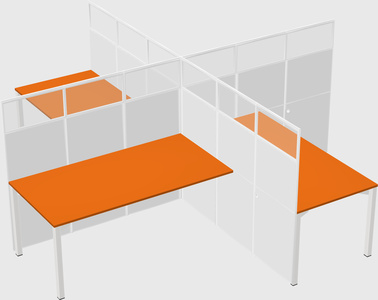 Quad office cubicles