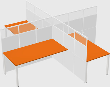Quad office cubicles