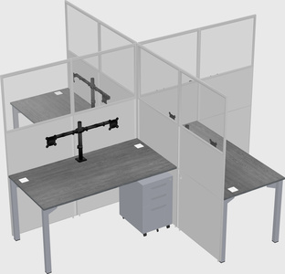 Quad office cubicles