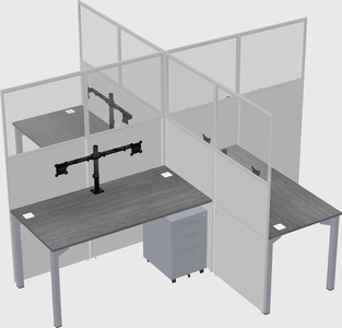 Quad office cubicles