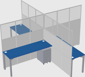 Quad office cubicles