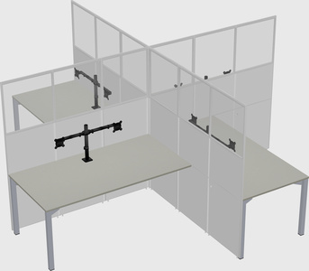 Quad office cubicles
