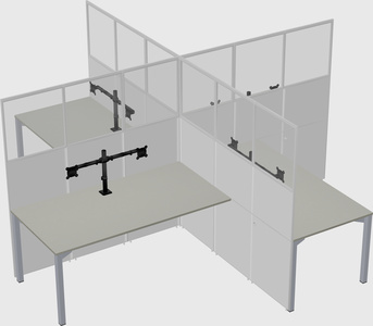 Quad office cubicles