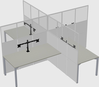 Quad office cubicles