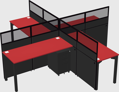 Quad office cubicles