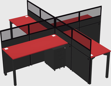 Quad office cubicles