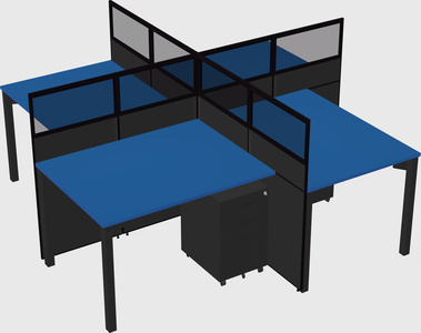 Quad office cubicles