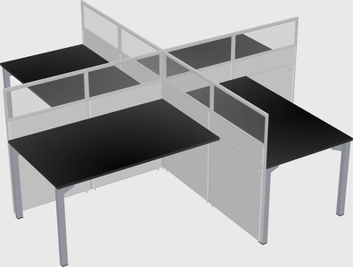 Quad office cubicles