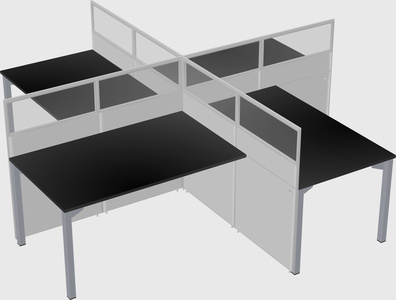 Quad office cubicles