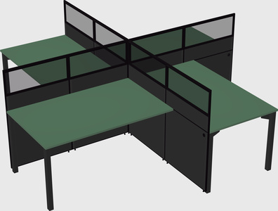 Quad office cubicles