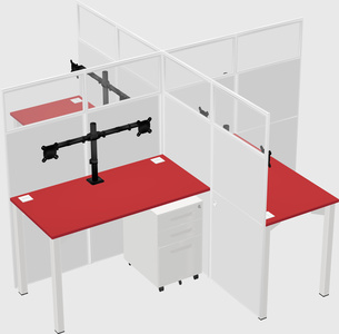 Quad office cubicles