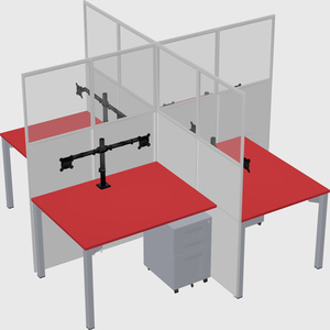 Quad office cubicles