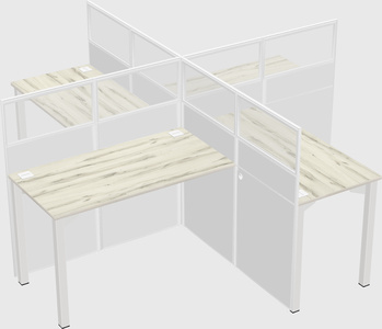 Quad office cubicles