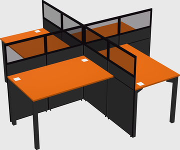 Quad office cubicles