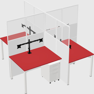Quad office cubicles