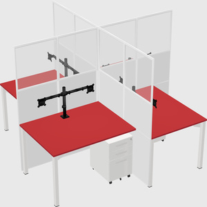 Quad office cubicles