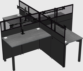 Quad office cubicles