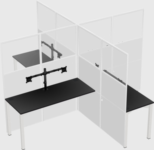 Quad office cubicles