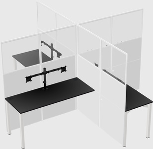 Quad office cubicles