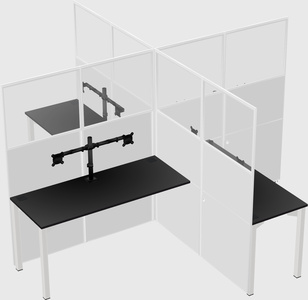 Quad office cubicles