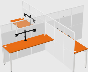 Quad office cubicles