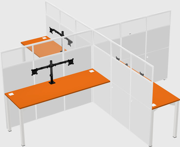 Quad office cubicles