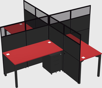 Quad office cubicles
