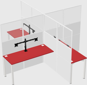 Quad office cubicles