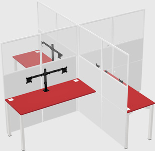 Quad office cubicles
