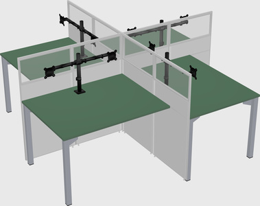 Quad office cubicles
