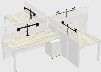 Quad office cubicles