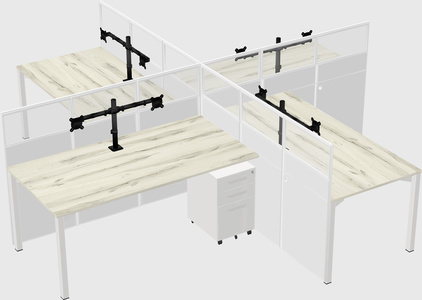 Quad office cubicles
