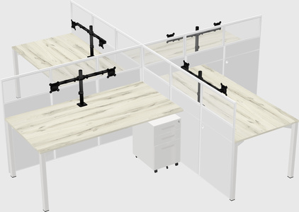 Quad office cubicles