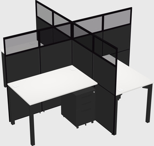 Quad office cubicles
