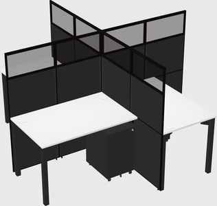 Quad office cubicles